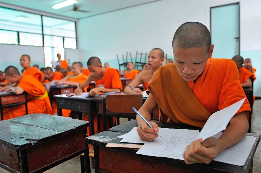 monks teaching in Chiang Mai thailand 